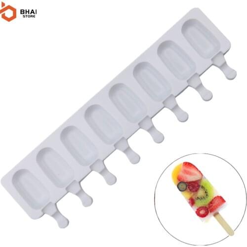 Silicone popsicle molds baking Mini Ice Cream mold Children Household Handmade DIY Dessert Popsicle Ice Grid with popsicle Stick