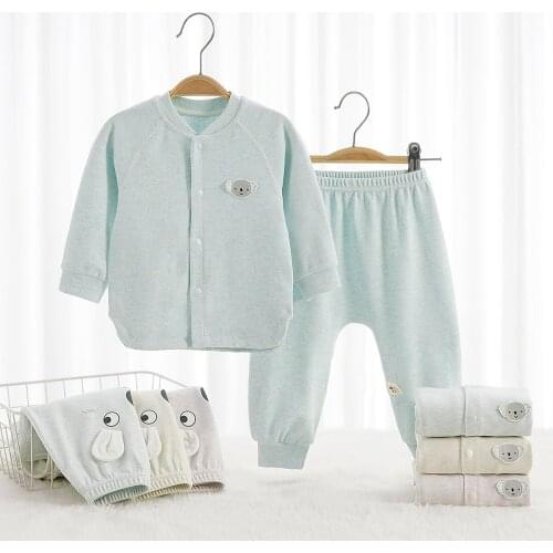 Spring Autumn 2PCS Newborn Baby Boy Girl Clothing Set Long Sleeve Unisex Baby Cotton Clothes 6-12M Infant Clothes Suit