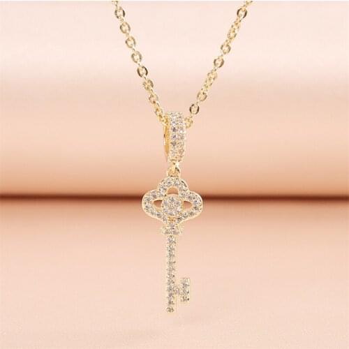 CHUNSHI EMO Fashion Delicate New Style Key Pendant Shiny Necklaces For Women Girls Romantic Trendy Design Gift Copper Necklace