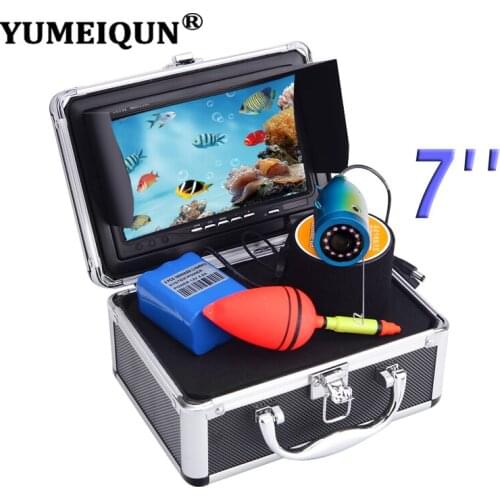 YUMEIQUN 15M Fish Finder Underwater Camera HD 1000TVL Fishing Camera Waterproof 7" Video Monitor Removable Sunshield IR Lamp