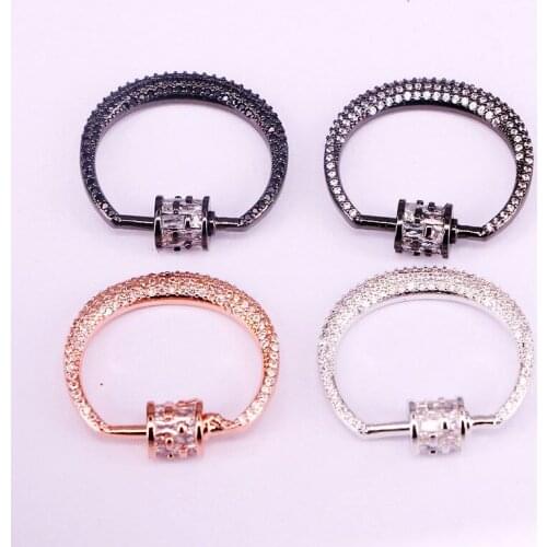 6PCS, Crescent Shape Clasp, C Clasp Closure, Pave Moon Clasp, Cubic Zirconia Clasp, DIY Jewelry Making