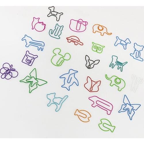 TUTU 30pcs/lot Cute Cartoon Animal Shape Paper Clips Creative Interesting Bookmark Clip Memo Clip Shaped Paper Clips H0006