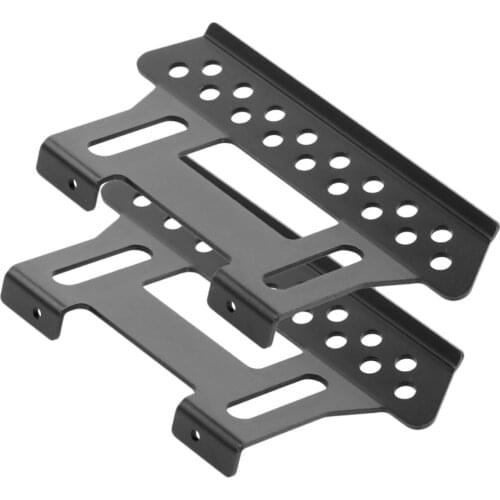 1 Pair Metal Outer Side Pedal Plates Mounting Board DIY Replacement for 1:10 Axial SCX10 D90 1/10 RC Crawler Model Car (Black)