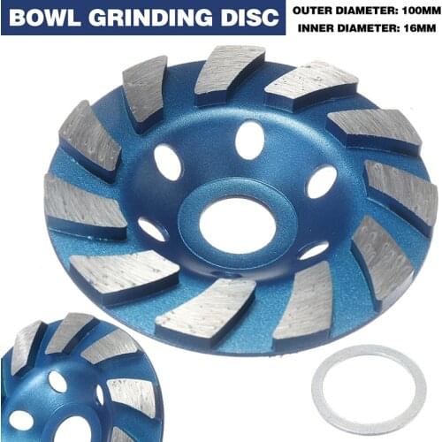 1pc Diamond Bowl Cup Grinding Wheel 100mm*16mm Concrete Grinder Disc Concrete Masonry Granite Stone Tool Metal Processing