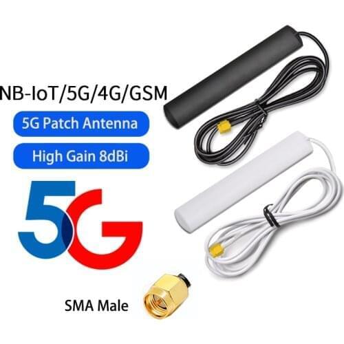 5G patch antenna DTU NB-IoT 2G 3G 4G LTE GSM GPRS full band high gain 8dbi sma male connector 3m RG174 cable 600-6000MHz