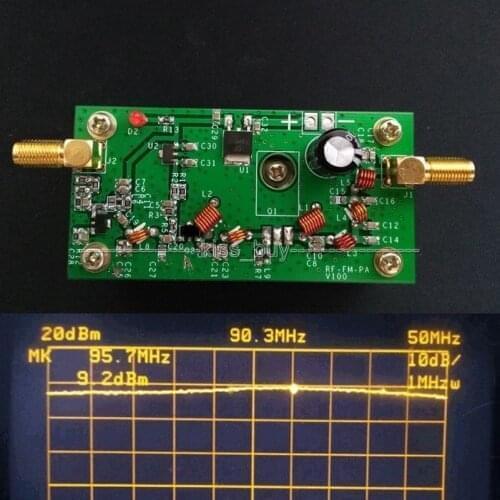 7W 65M-110MHz FM radio transmitter Power Amplifier Frequency 1mW dc 12v for Tracking source spectrum analyzer test