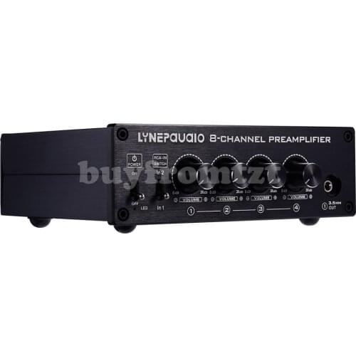 8-Channel Preamp Audio Distributor Amplifier Two Input & Eight Output RCA 3.5MM Ports B981
