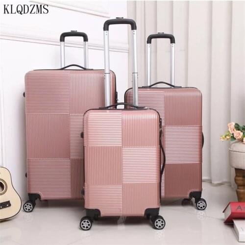 KLQDZMS New 20"24"28"inch travel suitcase ABS+PC rolling luggage spinner on wheel trolley suitcase password men women
