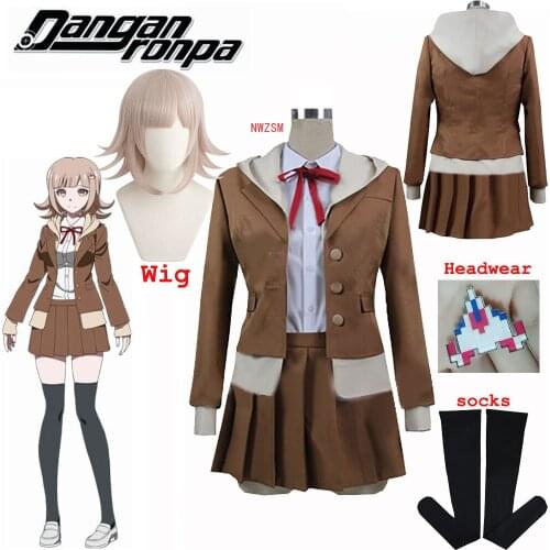 Danganronpa 3 The End of Hopes Peak High School Despair Arc Chiaki Nanami Uniform Short skirt Cosplay Costume For Halloween