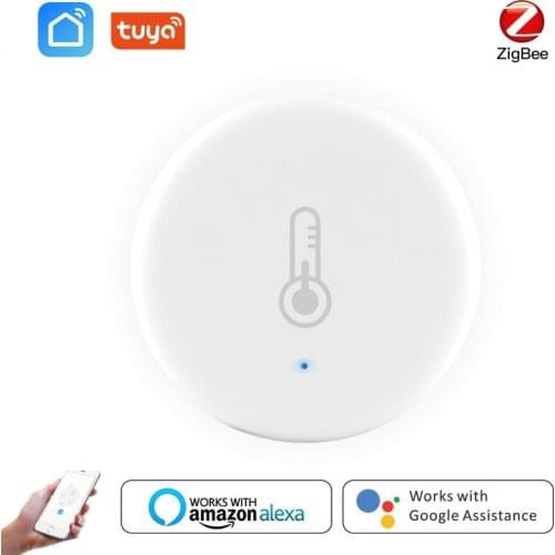 Tuya ZigBee 3.0 Temperature And Humidity Sensor Battery Powered Works With Alexa Google Assistant And Zigbee Hub Smart Life App