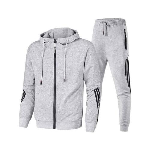 Spring And Autumn Mens Hoodie Suit Mens Sports Suit Youth Casual Running Sports Suit 2021 New Mens Two-piece Suit