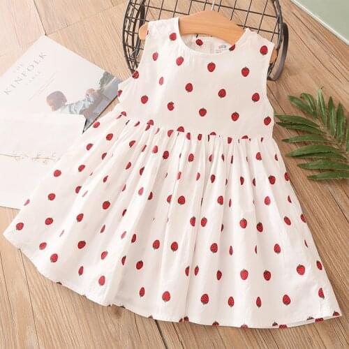 Baby Strawberry Dress 2020 Summer New Girls Childrens Clothing Childrens Vest Dress