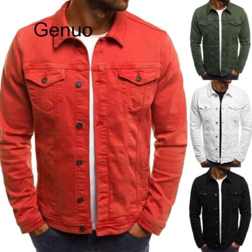 New Mens Denim Jeans Jacket Slim Fit Button Pocket Jacket Coat Men Male Autumn Classic Retro Vintage Black Blue Washed Coat