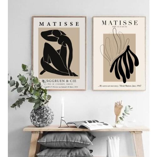 FLORID Henri Matisse Abstract Painting Minimal Illustration Wall Art Canvas Prints Vintage Poster Beige Wall Pictures Home Decor