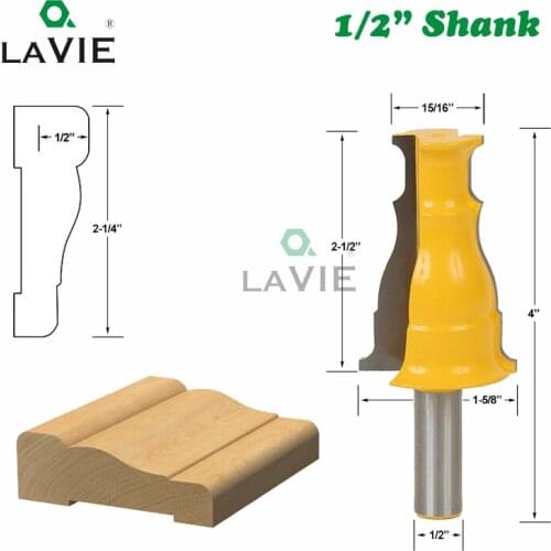 LA VIE 1pc 12mm 1/2" Shank 12.7mm Door & Window Casing Router Bit Case Molding Knife Wood Milling Cutter Woodworking Bit MC03118