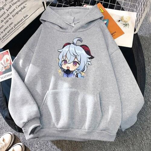Genshin Impact Hot Sale Women Hoodie Kawaii Ganyu Printed Long Sleeve Clothes Casual Anime Game Harajuku Sweatshirts Female
