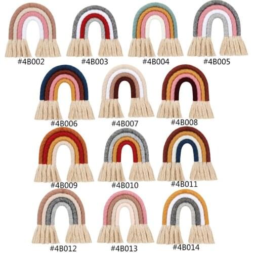 Macrame Rainbow Wall Hanging Decorative Colored for Boho Home Decor, Party Supplies, Baby Shower, Nursey Dorm Room Au03 21