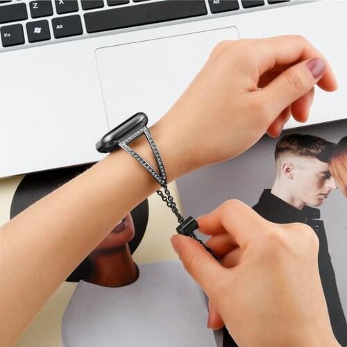 White Crystal Metal Wristband For Apple Watch Band iwatch se Bands Straps Series 6 5 4 3 2 1 40mm 44mm