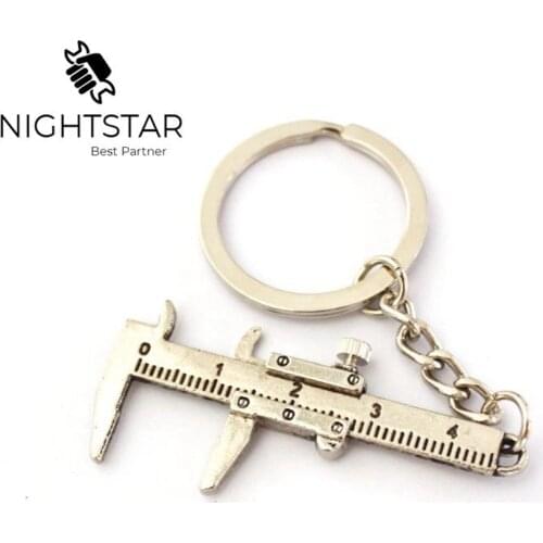 Metal Movable Vernier Caliper Ruler Key Chain Model Keychain Keyring Keyfob Tool Color/ Sliver Gold