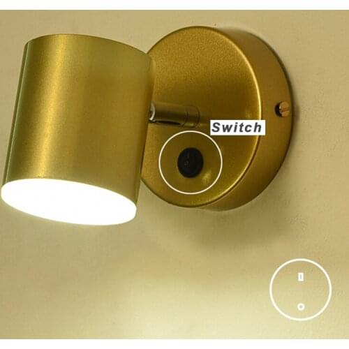 Mini Nordic Gold wall lights bedside antique wall lamp Modern Indoor Lighting Fixture bathroom with switch lampara dormitorio