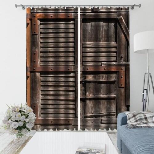 Beautiful Photo Fashion Customized 3D Curtains brown woods curtains 3D Window Curtain For Living Room 3d stereoscopic curtains