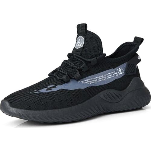 Men Sneakers 2021 Black Air Mesh Breathable Casual Sport Shoes Male Lace Up Non-slip Men Low Sneakers Mens Trainers Size 39-44