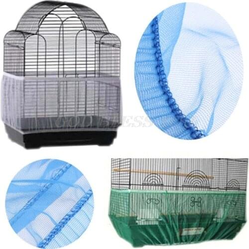 Nylon Mesh Bird Cage Cover Breathable Anti Dust Airy Shell Skirt Net Seed Catcher Guard Decoration Pet Supplies Drop Shipping