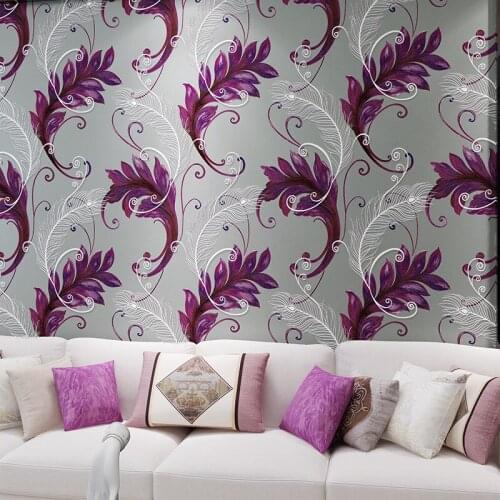 Beibehang Chinese Peacock Feather Flowers Living Room Background Wallpapers 3D Stereo High Foam Nonwovens Wallpaper