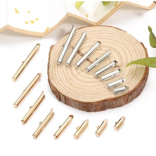 New 30-50pcs Crimp End Beads End Clasp Tubes Slider End Caps DIY Necklace Bracelet Connectors Jewellery Findings