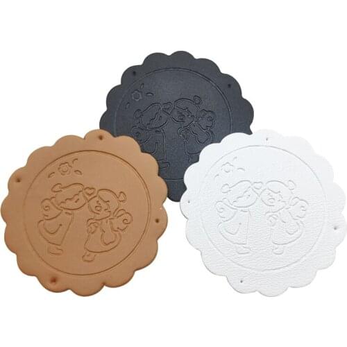 Lovers Gift Handmade Labels For Valentine Leather Handmade Tags With Angel Logo For Love Bag Hand Made Sewing Angel Label