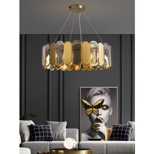 Postmodern Luxury LED Crystal Chandelier For Living Room Bedroom Kitchen Hanging Lamp Simple Creative Stainless Steel Luminaires