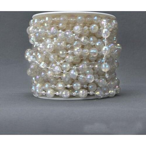 A Roll 10 Meters Cotton Beads Chain 10mm Artificial Pearl Bead Wedding Party Christmas Supplies Home Decoration DIY Accessories