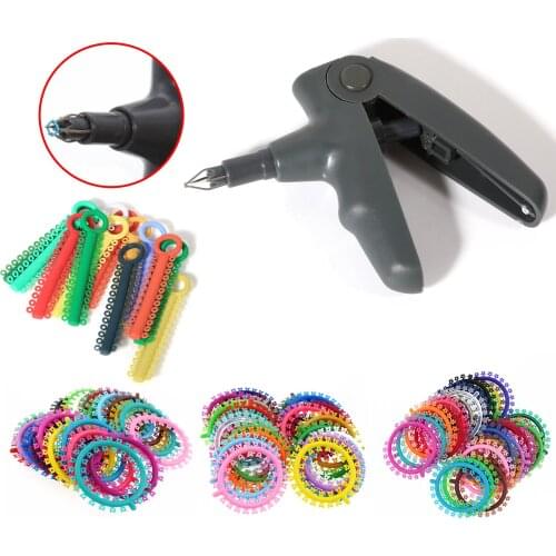 Dental Supplies Teeth Elastic Elasstomeric Ligation Ring Gun Color Ligature Ties Cartoon Kitty Mickey Flower Shape