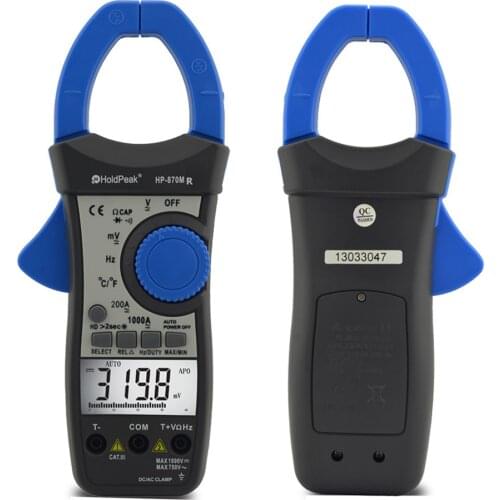Holdpeak HP-870MR True RMS Auto Range Digital Clamp Meter DC Ac Current Voltage Multimeter With Data Hold Temperature Tester