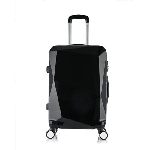 Unisex wheeled high-end all-black shiny luggage V147-546520