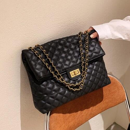 Vintage Designer Diamond Lattice Big Handbags Purse Women Shoulder Crossbody Bags 2021 New Fashion Ladies Messenger Bags