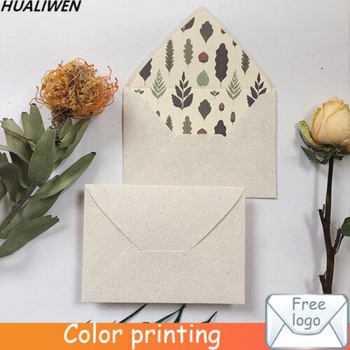 Customized three-dimensional bronzing cotton, linen, linen texture, natural vegetation, forest gift, wedding envelope