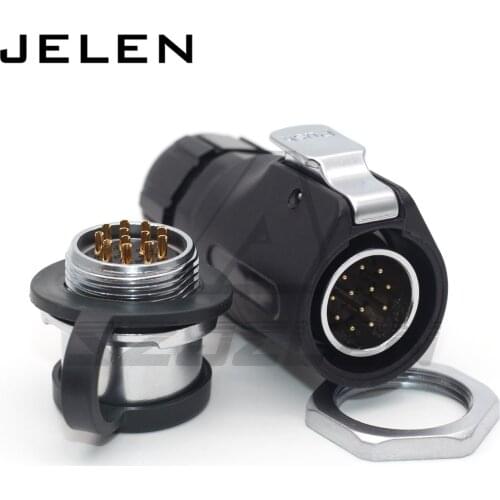XHE20, 12pin Power Cable Circular Industrial Male&Female Plug And Socket Solar Energy DC Waterproof Connector ip67