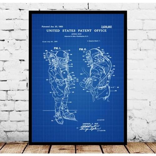 Diving Suit Patent Blueprint Poster