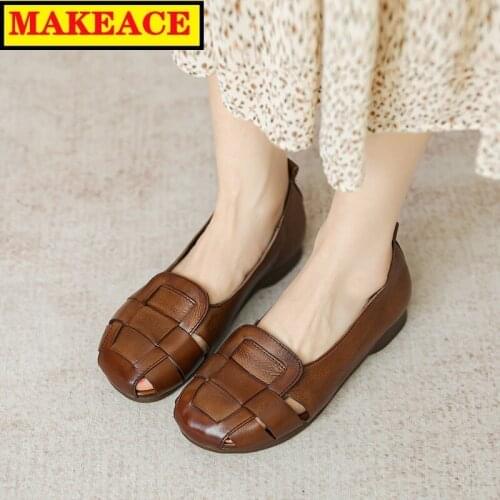 Womens Shoe Autumn New Womens Flat Shoe Fashion Low Upper Shoe Outdoor Recreational Female Sandal Joker Female Single Shoe