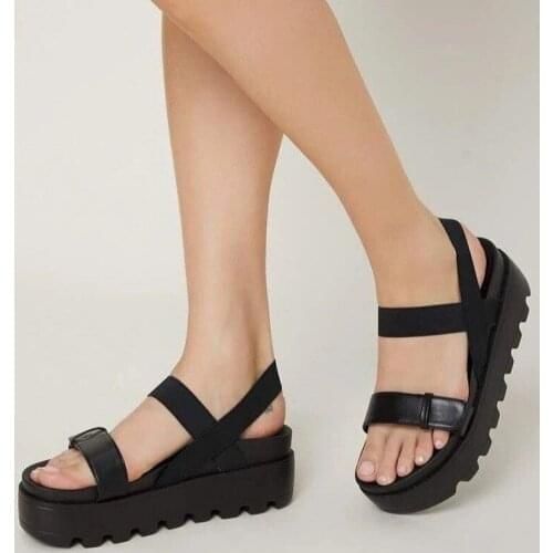 2021 New Sandals Women Summer Shoes Woman Wedges Platform Sandals Fashion Mouth Rome Sandals White Black Women Shoes