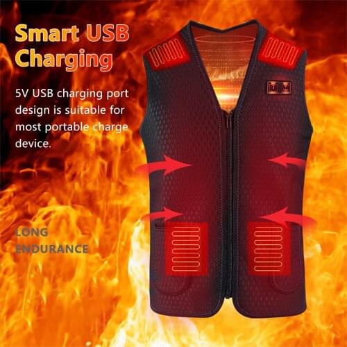 Heated Vest Men Women Washable Heating Waistcoat Thermal Warm Clothing 7 Heating Zones Usb Heated Outdoor Vest Heated Jacket