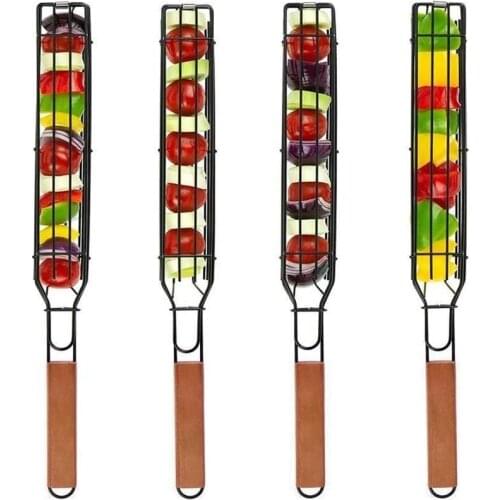 Square Barbecue Net 1Pcs BBQ Grill Mesh Stainless Steel Meshes Portable Outdoor Barbecue Clip Grill Tools Kitchen Accessories