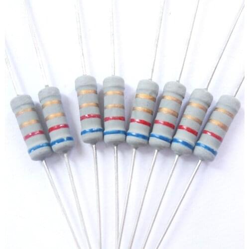 1w 6.2 ohm 6R2 ohm 6r2 ohm 100% Original New Fixed Resistor Metal Oxide Film Resistors Resistance +/- 5% (200pcs)