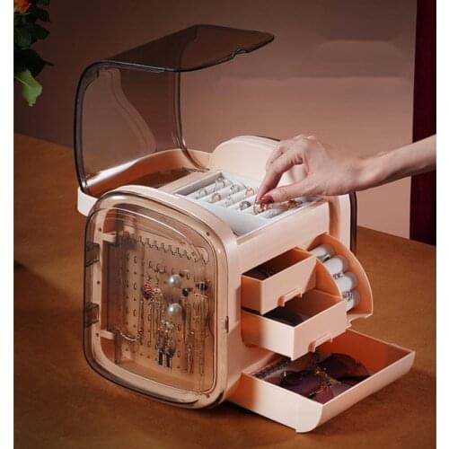 2020 New Jewelry Storage Box Portable Drawer Storage Box for Necklace Bracelet Earring Ring Plastic Jewelry Organizer