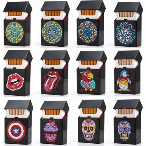 5D DIY Shaped Diamond Painting Hard Plastic Spot Diamond Cigarette Case Rhinestone Diamond Embroidery Gift