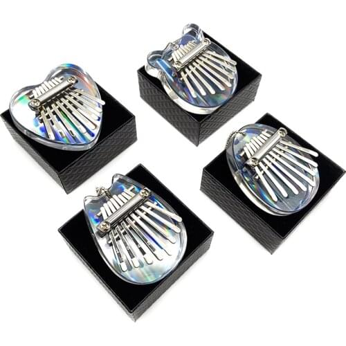 8 Key Mini Kalimba Acrylic Colorful Clear Thumb Piano Mbira Keyboard Musical Instrument Gift for Beginner Travel Entertainment
