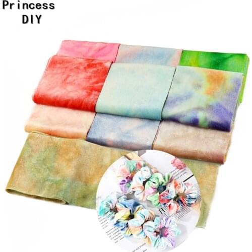 5Meters Handmade Accessory 10CM Wide Colored Single Face Tie-Dyed Velvet Ribbon Trim DIY Hair Bow Hand Craft Material
