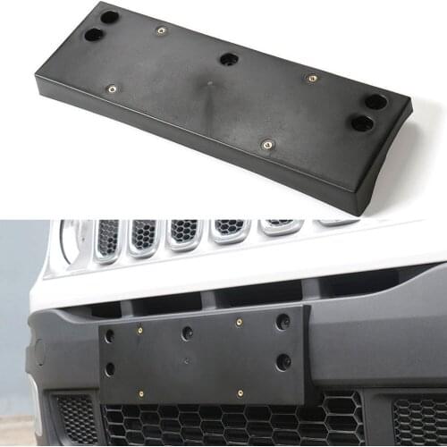 Auto ABS Plastic Car Front Bumper License Plate Holder Frames Mount Base Bracket Cover For Renegade 2.0L 2015 2016 Car Styling