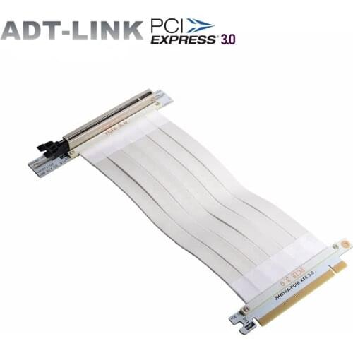 White PCIe3.0 Riser Cable x16 To x16 PCI Express 3.0 Extender GUP 90 Degree Flexible Flat Extension Cable Vertical Graphics Card